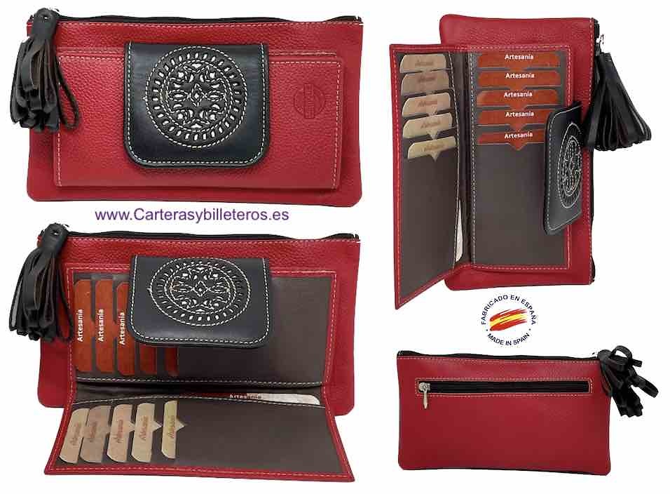 WOMEN'S WALLET-HANDBAG WITH DECORATION ON THE CLOSURE - 15 COLORS- 