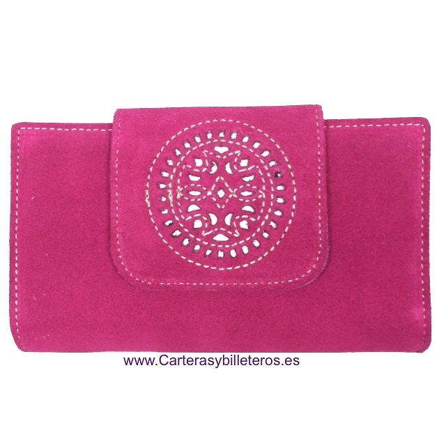 WOMEN'S WALLET WITH DECORATION ON THE CLOSURE PINK 