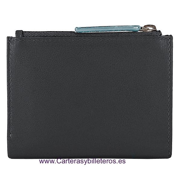 WOMEN'S WALLET WITH DOUBLE COIN PURSE CACHAREL IN COLOURED LEATHER 