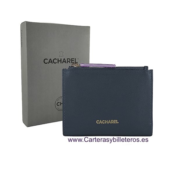 WOMEN'S WALLET WITH DOUBLE COIN PURSE CACHAREL IN COLOURED LEATHER 