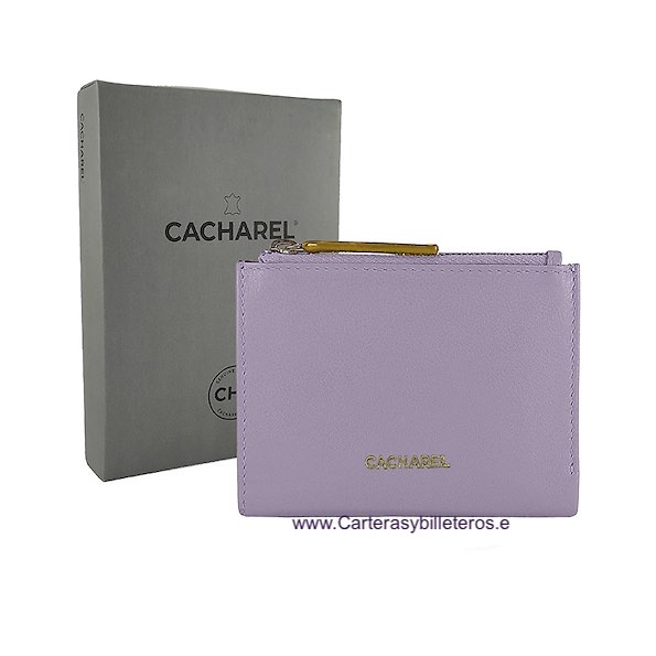 WOMEN'S WALLET WITH DOUBLE COIN PURSE CACHAREL IN COLOURED LEATHER 