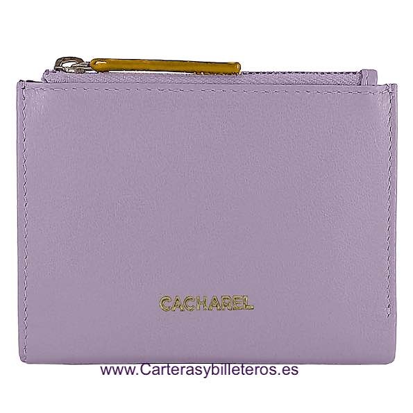 WOMEN'S WALLET WITH DOUBLE COIN PURSE CACHAREL IN COLOURED LEATHER 