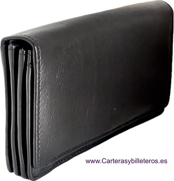 WOMEN'S WALLET WITH FLAP CLOSURE WITH DIVIDERS AND COIN POCKET 