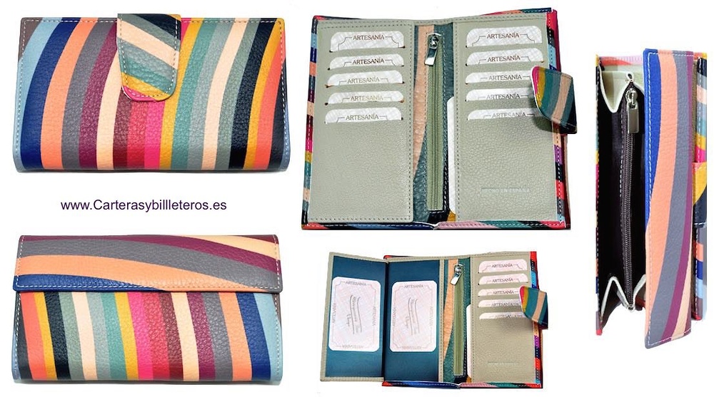 WOMEN'S WALLETS WITH UNIQUE MULTICOLOUR DESIGN FOR EACH WALLET 