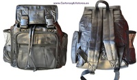 BACKPACK LARGE LEATHER BAGS WITH FIVE EXTERIOR POCKETS