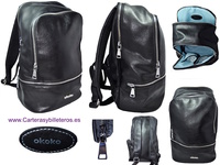 BACKPACK URBAN  MADE IN FEATHER WITH THREE COMPARTMENTS AND TWO POCKETS