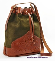 BAG MADE OF LEATHER AND SUEDE