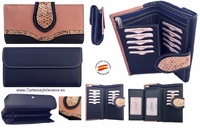  BIG WOMEN WALLET IN UBRIQUE NAVY SKIN AND MAKEUP COLOR