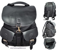 BLACK BACKPACK OF MICROFIBRE AND PU ITALIAN DESIGN