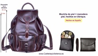 LEATHER BACKPACK WITH UBRIQUE LEATHER PURSE