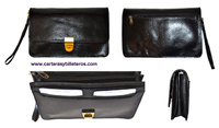 LEATHER BAG BLACK MAN TO WEAR ON HAND