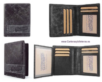 LEATHER MAN CARD HOLDER AND WALLET WITH A WEAR EFFECT