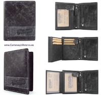 LEATHER MAN  WALLET AND PURSE WITH A WEAR EFFECT