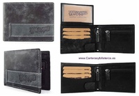 LEATHER MAN  WALLET AND PURSE WITH A WEAR EFFECT