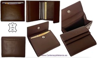 LEATHER PURSE WALLET WITH FOLDED WALLET AND OUTER COIN PURSE