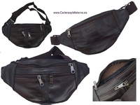 LEATHER WAIST BAG WITH FOUR POCKETS