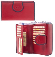 LEATHER WALLET PURSE WOMEN BIG