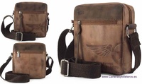 MAN BAG IN OILED LEATHER BRAND WILDZONE MODEL BLACK HAWK