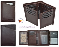 MAN WALLET BLUNI TITTO MAKE IN LUXURY LEATHER 16 CREDIT CARDS GRAPHITEC