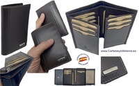 MAN WALLET BRAND BLUNI TITTO ELEGANT MAKE IN LUXURY LEATHER 16 CREDIT CARDS