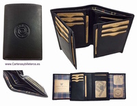 MAN WALLET BRAND BLUNI TITTO MAKE IN LUXURY LEATHER 17 CREDIT CARDS