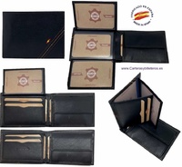 MAN'S LEATHER WALLET WITH PESPOINT AND FLAG OF SPAIN