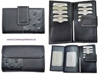 MEDIUM WOMEN'S WALLET WITH TWO LEATHER FINISHES MADE IN SPAIN