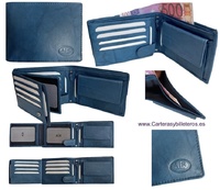 MEN'S LEATHER WALLET WITH CLOSURE AND PURSE