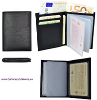 NAPPA LEATHER CARD HOLDER FOR 10  CREDIT CARDS OR CARNETS