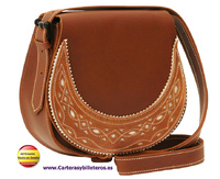 OILED LEATHER BAG WITH LEATHER FLAP