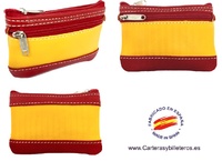  UBRIQUE LEATHER PURSE WITH A POCKET SPAIN FLAG