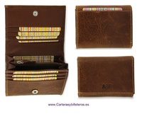 WALLET CARDFOLDER LEATHER WITH PURSE LEATHER FINISHING MAMMOTH