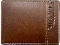 WALLET HORIZONTAL CARD HOLDER LEATHER WITH EMBOSSED RIBBING