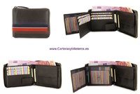 WALLET MAN ZIPPER AMERICAN NAVY RED