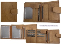 WALLET  OF MAN MADE LEATHER STRAP CLOSURE