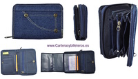 WALLET PURSE MEDIUM FABRIC JEANS