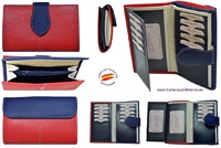 WOMAN WALLET  SKIN UBRIQUE MEDIANA RED AND NAVY BLUE