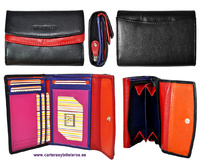 WOMAN WALLET  WITH PURSE MADE LEATHER  MEDIUM