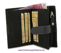 WOMEN'S WALLET  WITH ZIPPER PURSE MADE IN LEATHER 