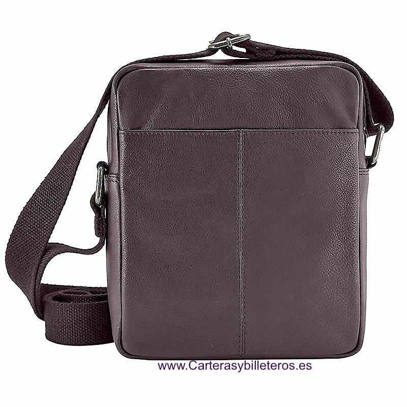 BOLSO BANDOLERA HOMBRE PIEL NAPA LUX MARCA ACQ CON SOLAPA Y BOLSILLOS MEDIANO 