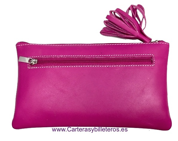 BOLSO CARTERA DE MUJER CON ADORNO DE BORLA EN EL CIERRE - 15 COLORES - 