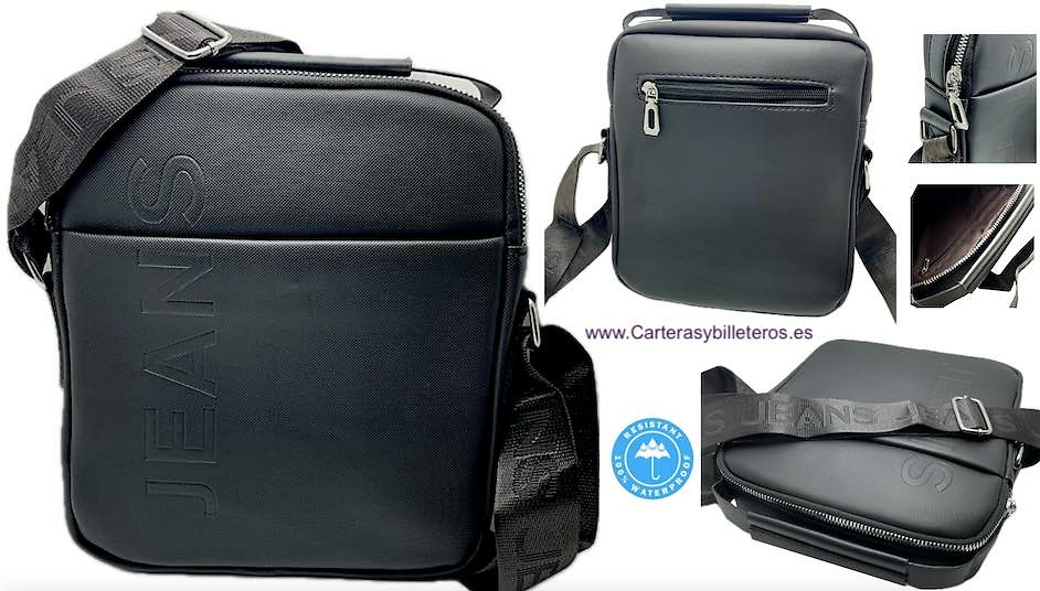 BOLSO DE HOMBRE CON ASA Y 4 BOLSILLOS NEGRO GRAPHITEC 