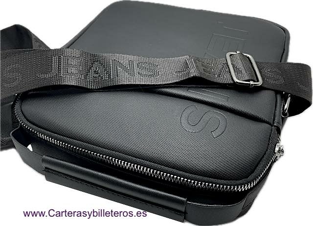 BOLSO DE HOMBRE CON ASA Y 4 BOLSILLOS NEGRO GRAPHITEC 