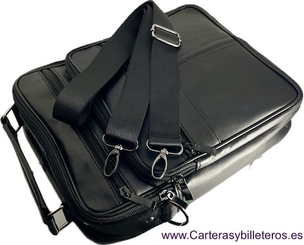 BOLSO GRANDE DE PIEL PARA CABALLERO CON ASA DE MANO Y BANDOLERA 