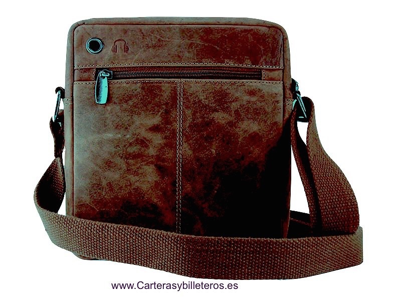 BOLSO HOMBRE DE PIEL ENGRASADA MARCA WILDZONE -DOS COLORES- 