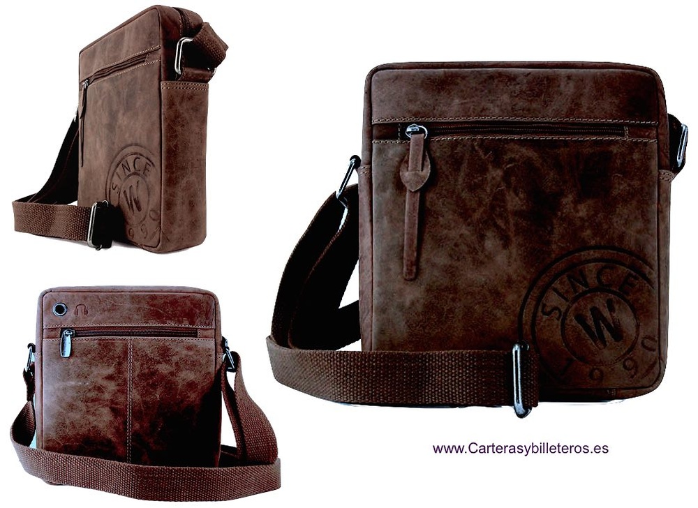 BOLSO HOMBRE DE PIEL ENGRASADA MARCA WILDZONE 