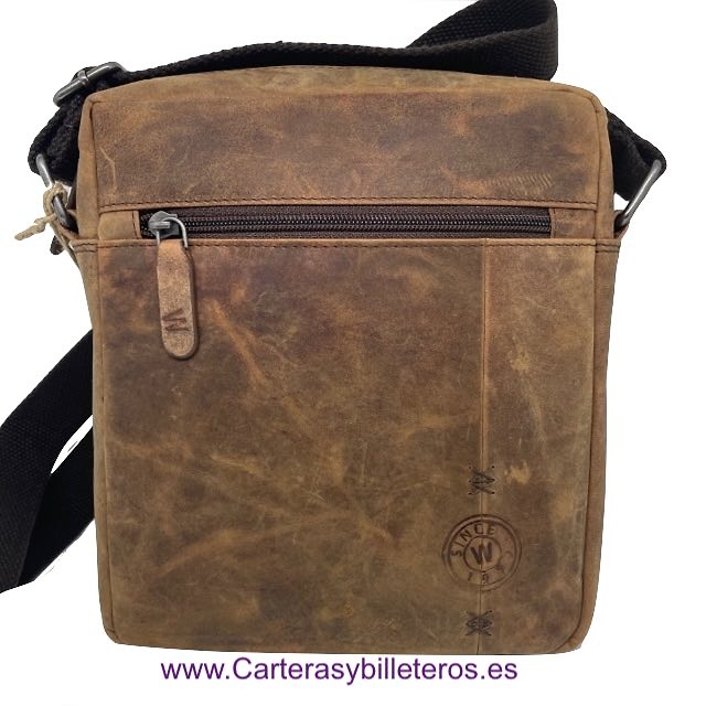 BOLSO HOMBRE GRANDE DE CUERO WILDZONE CON BOLSILLOS EXTERIORES E INTERIORES 2 COLORES 