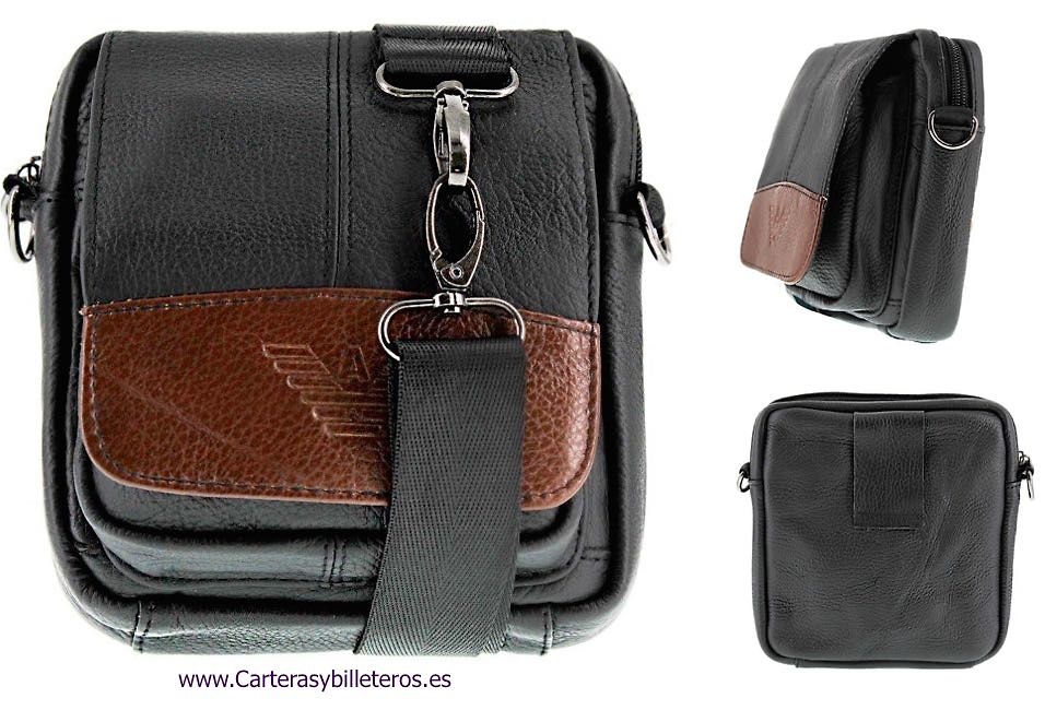 BOLSO HOMBRE PIEL PARA HOMBRO Y CINTURA PEQUEÑO 