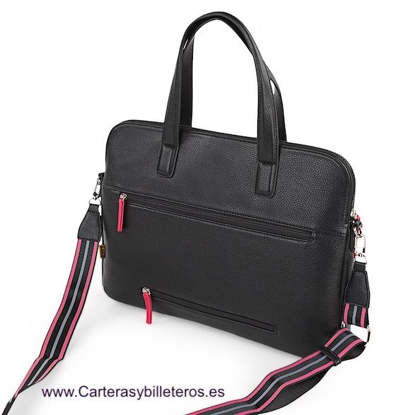 BOLSO PORTADOCUMENTOS DE MUJER LOIS CON ASAS, MULTI BOLSILLOS Y BANDOLERA PARA COLGAR 