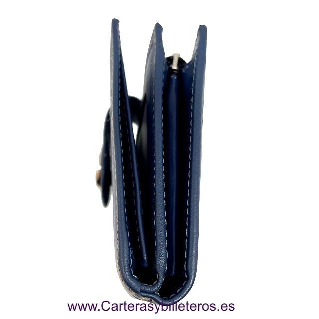 CARTERA AMICHI DE MUJER DE PIEL LUXURY CON GRABADOS DE FLORES AMICHI Y CORAZONES 